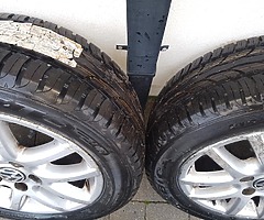 Vw sharan 5x112 alloys. 2 new tyres