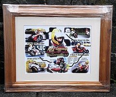 ROBERT DUNLOP & JOEY DUNLOP Beautiful Wooden Framed Print Isle of Man TT NW200 Ulster Grand Prix