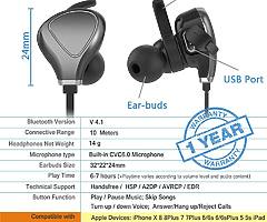 Wireless Headphones Bluetooth Yuwiss Bluetooth V4.1 Sport Earphones Cordless Running Headsets Sweatp - Image 6/6