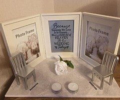 Wedding memorial frame and lantern stairway to heaven