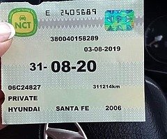 For Sale NEW NCT HYUNDAI SANTA FE YEAR 2006 1,8000K MILES NCT 31-8-2020 TAX 08-2019 and new4 tires