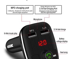 Intelligent Bluetooth Car Charger with double USB ports