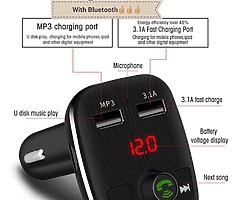 Intelligent Bluetooth Car Charger with double USB ports