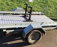 3 bike galvanised trailer with risk racing lock&load