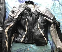 2 piece leather suit