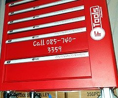 BRAND NEW GERMAN TOOL TROLLEYS INCLUDING 356 TOOLS 6 DRAWERS + SIDE CABINET
FREE DELIVERY