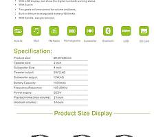 Cigii S12B Wireless Speaker, Bluetooth Boombox Built-in 4" Subwoofer - Image 6/9