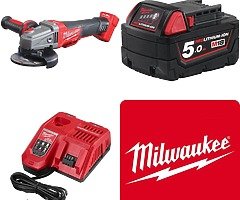 Milwaukee Fuel Grinder, 1 x 5Ah battery and Charger
