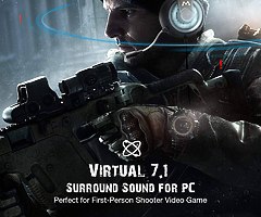 Mpow Gaming Headset, Virtual 7.1 Surround Sound Gaming Headset, 50mm Driver, Stereo USB Headset with