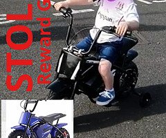 Cash reward for wareabouts of these 2 electric bikes. One black one blue