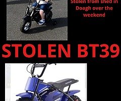 Cash reward for wareabouts of these 2 electric bikes. One black one blue