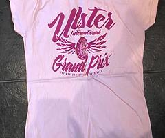 UGP Ulster Grand Prix Motorbike Pink T-Shirt Size 12