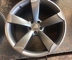 20” AUDI TTRS ALLOY WHEELS WITH BRAND NEW TYRES 5x112 - Image 4/5