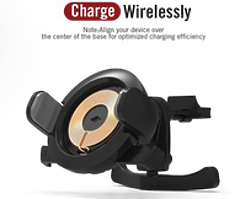 Wireless Charger Car Phone Holder, Vent Phone Mount with 7.5W/10W Qi Fast Wireless Charging for iPho