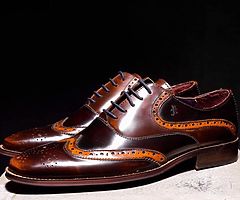 Amen Shoes Brown And Tan Leather Brogues. £49.99