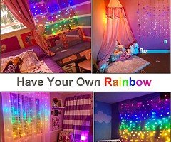 Led Fairy Curtain Light- 3M*1.5M USB Operated Or Battery Powered String Lights,200Led Colorful Windo - Image 4/8