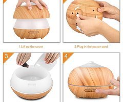 Essential Oil Diffusers Ultrasonic Humidifier Portable Aromatherapy Diffuser with Cool Mist and 7 Co