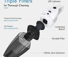 9KPa Handheld Vacuum Cordless - Lightweight, 18V Rechargeable Hand Vac with 2200mAh Battery, Wet and