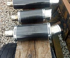 Carbon fibre and chrome exhaust can,s