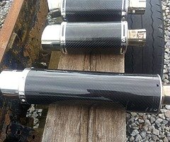 Carbon fibre and chrome exhaust can,s