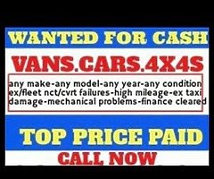 All types of cars and vans wanted for cash
