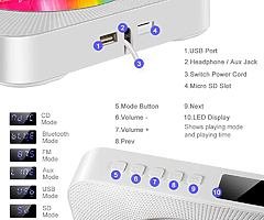 Portable CD Player,Built-in HIFI Speaker,Wall-Mounted Bluetooth USB MP3 Music Player with Home Audio - Image 6/7