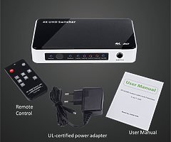 HDMI Switch 4K, HDMI Switcher Hub Port 5 IN 1 OUT with Source LOCK Function (Auto-switch OFF/ON),Hig - Image 8/9