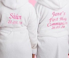 Taking orders for bridal or hen party and communion bath robes