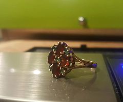 Vintage gold chain bracelet and ring