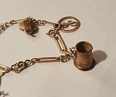 Vintage gold chain bracelet and ring