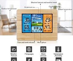 Digital Color Forecast Weather Station with Alert Temperature/Humidity/Barometer/Alarm/Weather Clock