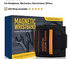 Magnetic Wristband, Gifts for Men, Magnetic Wristband with 10 Strong Magnets for Holding Tools, Nail - Image 7/8
