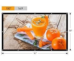 Projector Screen Portable Indoor Outdoor 100 inche, 16:9 Aspect Ratio School Home Cinema 4K Foldable