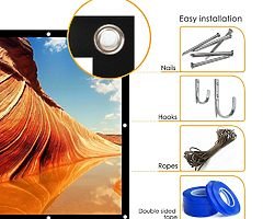 Projector Screen Portable Indoor Outdoor 100 inche, 16:9 Aspect Ratio School Home Cinema 4K Foldable