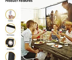 Projector Screen Portable Indoor Outdoor 100 inche, 16:9 Aspect Ratio School Home Cinema 4K Foldable - Image 5/7