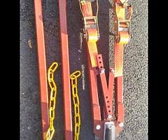 Towing a frame recovery dolly transport
