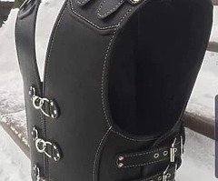 Leather biker vest