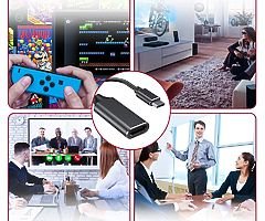 USB C to HDMI Adapter,Type C to 4K HDMI Adapter, (Support Thunderbolt 3),Video Audio Output for MacB