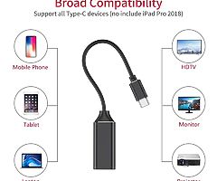 USB C to HDMI Adapter,Type C to 4K HDMI Adapter, (Support Thunderbolt 3),Video Audio Output for MacB - Image 5/7
