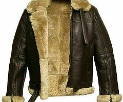 Winter leather fur jacket
