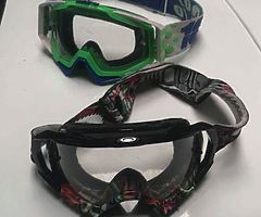 Motocross boots goggles