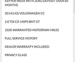 2014 VW Cc finance this car from €44 P/W - Image 9/10