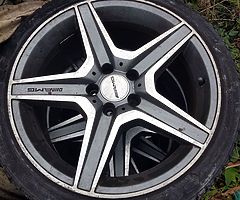 18" alloys 5x112 Amg V.good condition complete with tyres. Will swap for a set of mk5 gti alloys