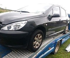 Peugeot 307 front bumper + lamps