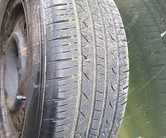 Steel rims and very good tyres.Check the list for spec size.Can sell separately.