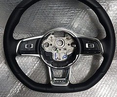 Genuine VW flat bottom steering wheel