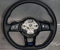 Genuine VW flat bottom steering wheel
