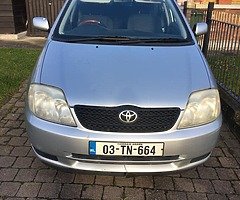 Selling my corrolla 03 pwo .nct and tax till the end of the month ...e/w e/m c/l gr8 car ..best ofer