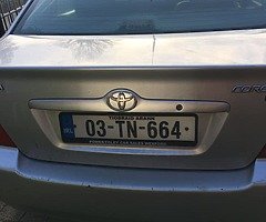 Selling my corrolla 03 pwo .nct and tax till the end of the month ...e/w e/m c/l gr8 car ..best ofer