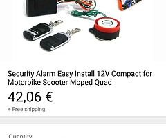 Motorbikes alarm easy to install
